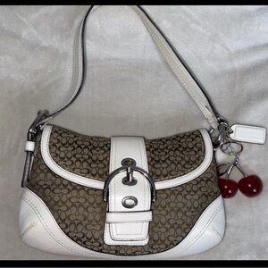 Mini white/brown coach soho -RARE